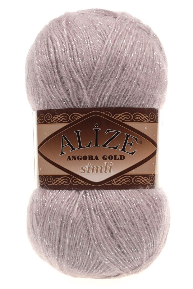 Angora Gold Glitter - 163 Rose Gray 100 Gr Weave Lanyard