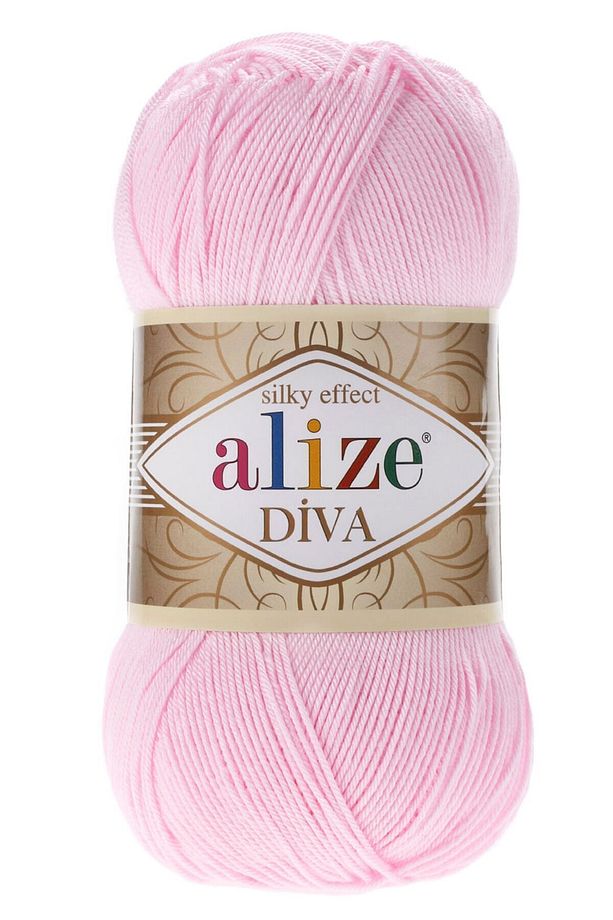Diva Merserize Görünümlü El Örgü İpliği 100 GR Renk 185 BEBE PEMBE - 1