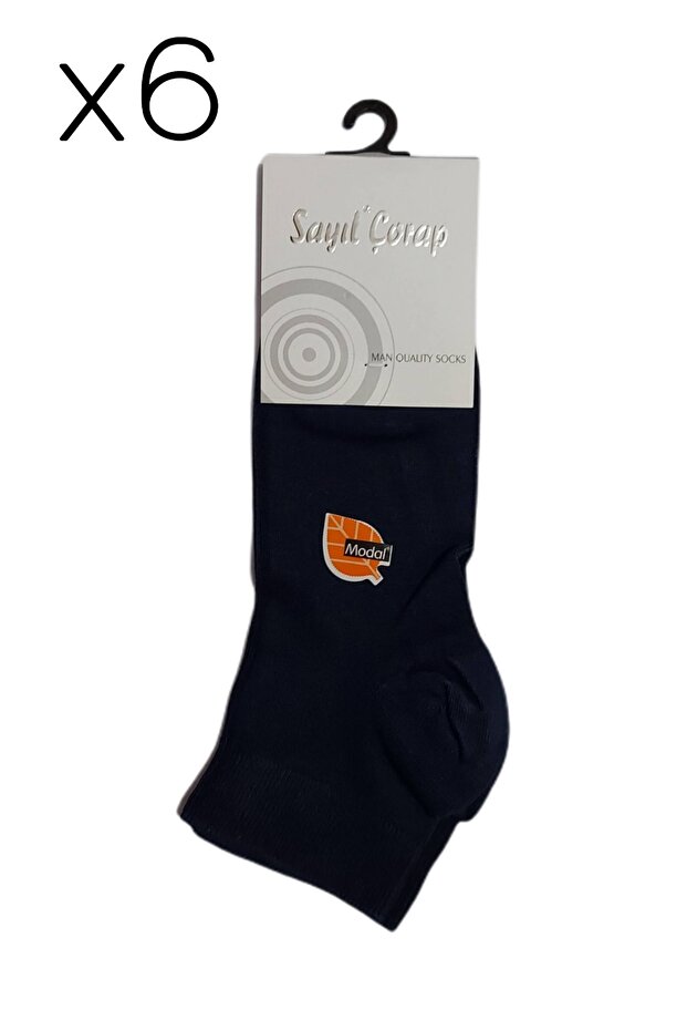 Men's Navy Blue Short Modal Booties Socks 6-pack