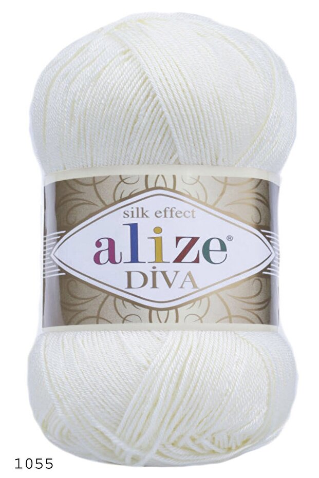 خيط محبوك يدويًا من ديفا، رمز اللون 1055 كاندي وايت - 1