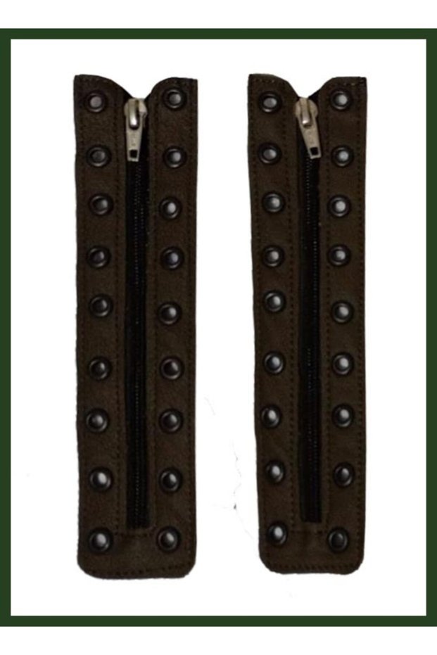 Boots Zipper Khaki Color (olive Green) 9 Compartments