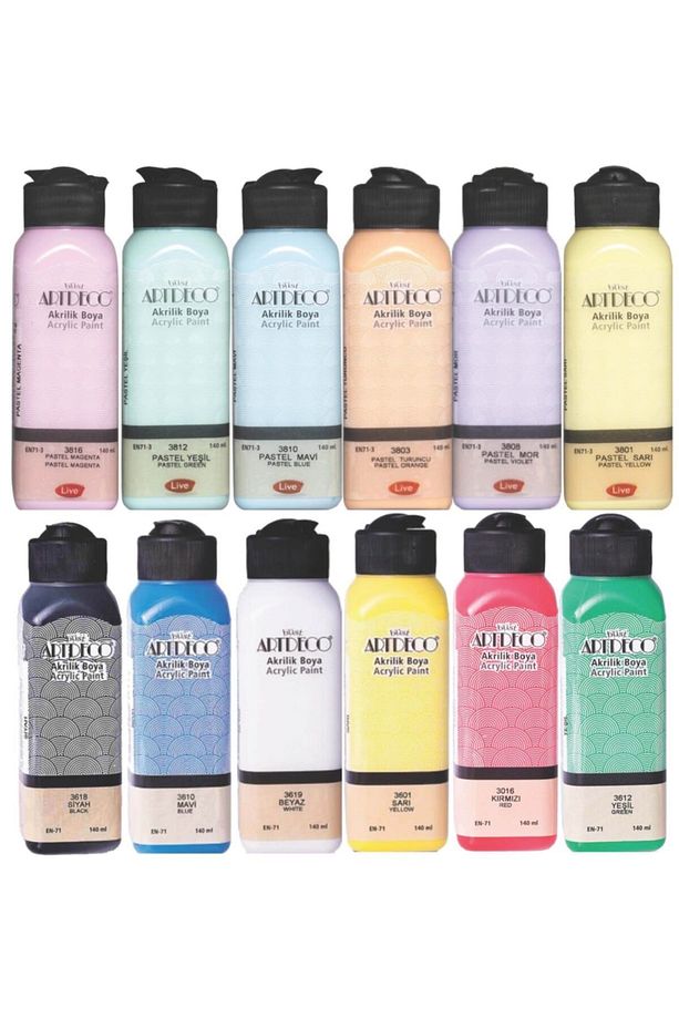 6x140 ml Ana Renkler & 6x140 ml Pastel Renkler - 1