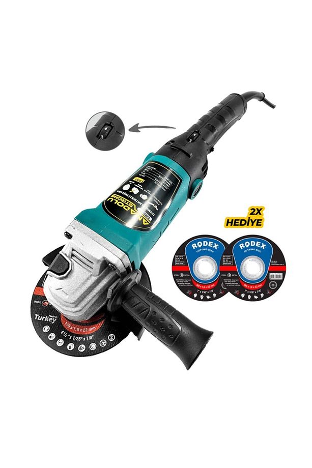 Dm803 Devir Ayarlı Spral Taşlama Makinası Avuç Içi Taşlama 115 Mm 2 Adet Disk Hediye - 2