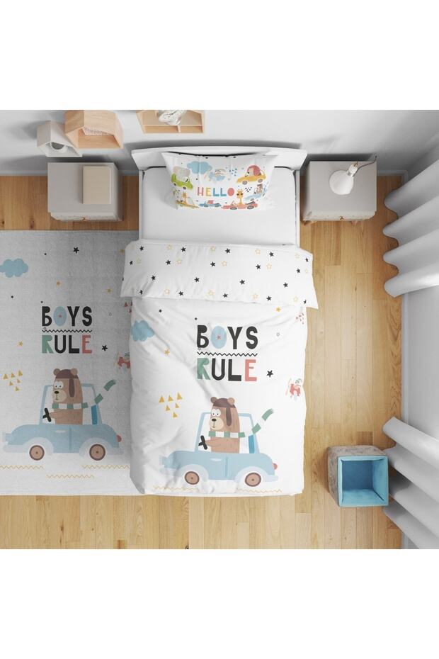 Children's Room Digital Printed Single Duvet Cover Set Without Sheets 160X220Cm with Rainbow Figure
