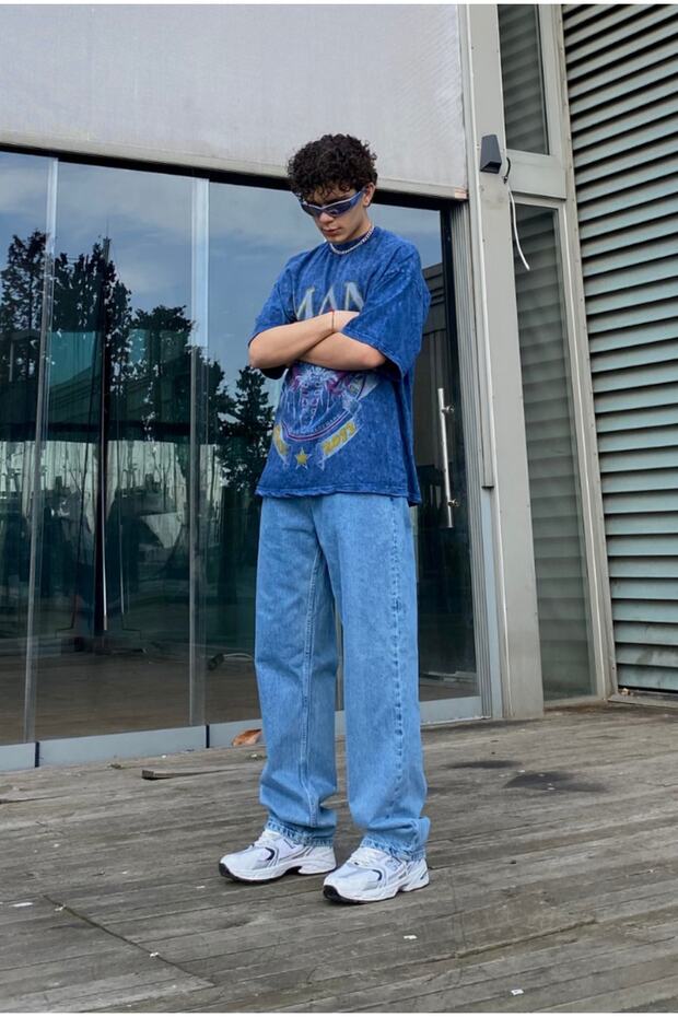 Mavi Baggy Pantolon - 2
