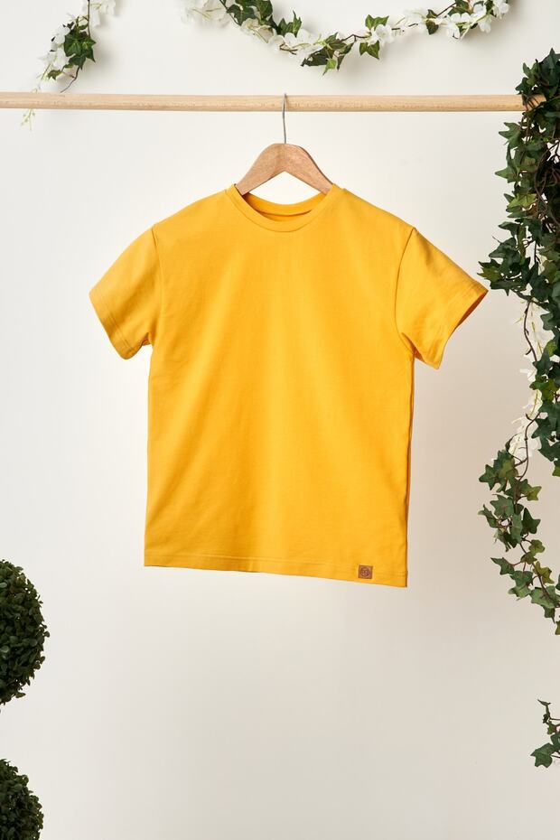Girl's Short Sleeve Crew Neck Anti-Sweat, Soft Comfortable 100% Cotton Combed T-shirt
