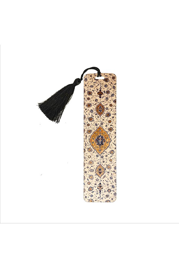 Rumi Pattern Printed, Tasseled Bookmark (gift Bookmark, bookmark-126)