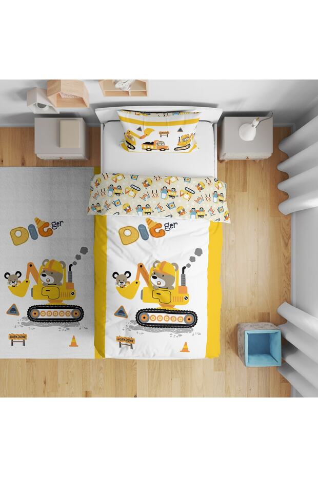 Children's Room Digital Printed Single Duvet Cover Set Without Sheets 160X220Cm with Rainbow Figure