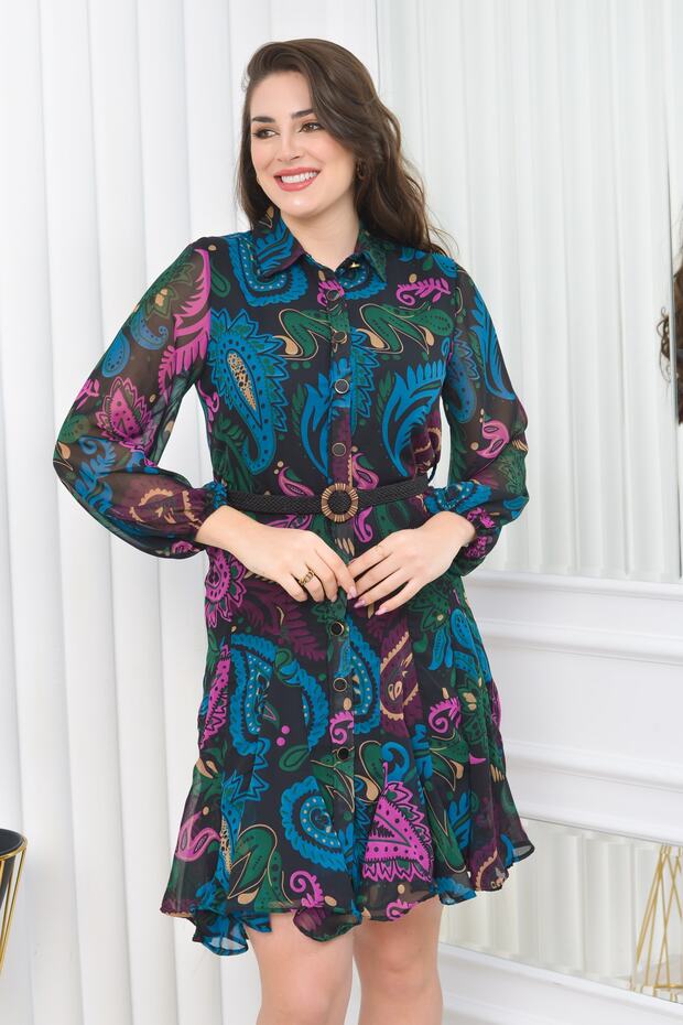 Rochie din șifon cu volane - 3