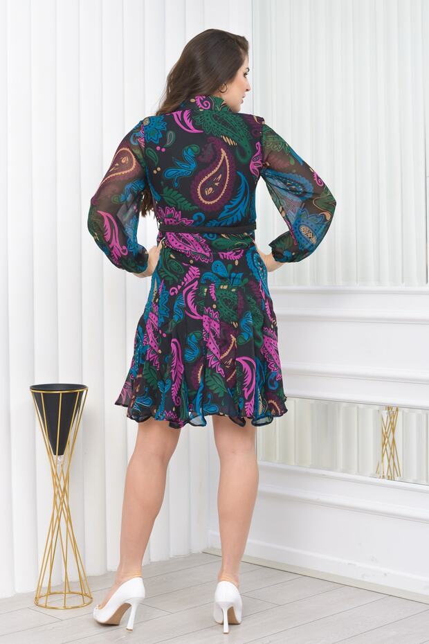 Rochie din șifon cu volane - 7