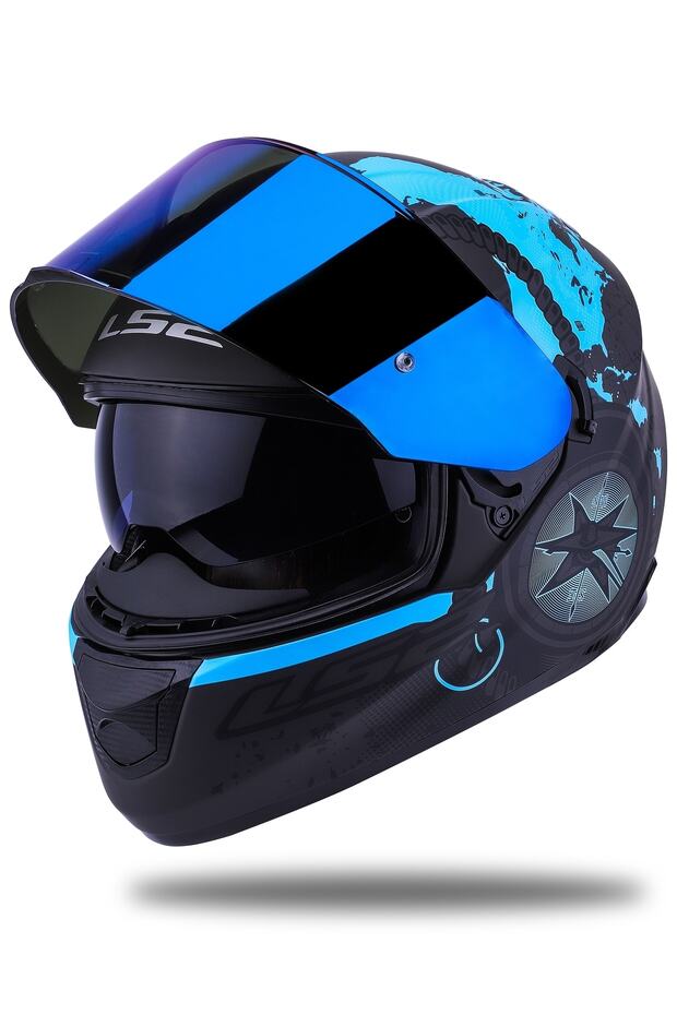 Stream Evo Vıator Mat Siyah-mavi Kask - 3