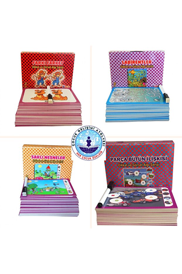 Hidden Objects - Make up the Difference - Mazes - Piece Whole Relationship - (3-6 Years Old) Set of 4