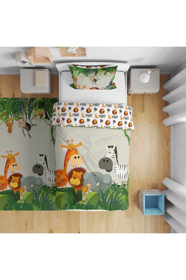 Children's Room Digital Printed Single Duvet Cover Set Without Sheets 160X220Cm with Rainbow Figure
