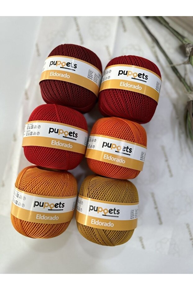 Colorful Yarn Set - Warm Tones in Eldorado Model Set of 6