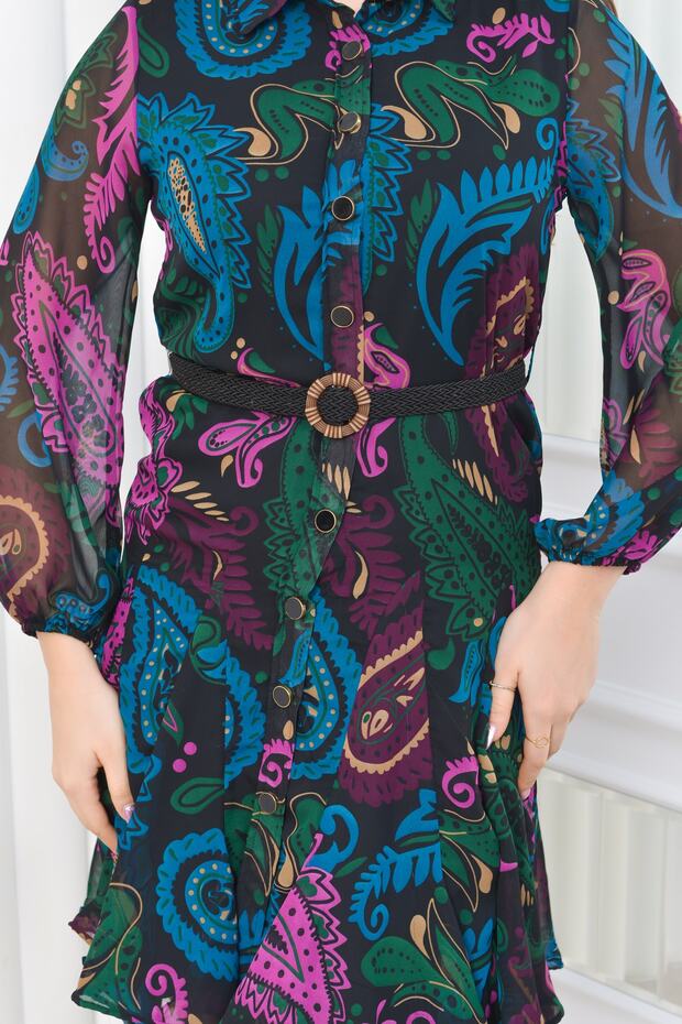 Rochie din șifon cu volane - 4