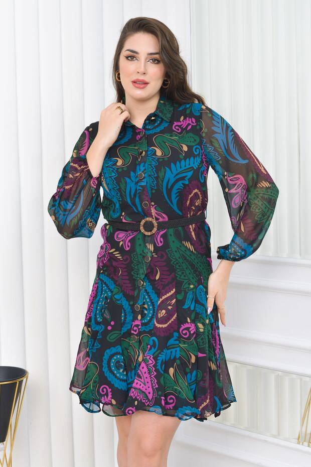 Rochie din șifon cu volane - 8