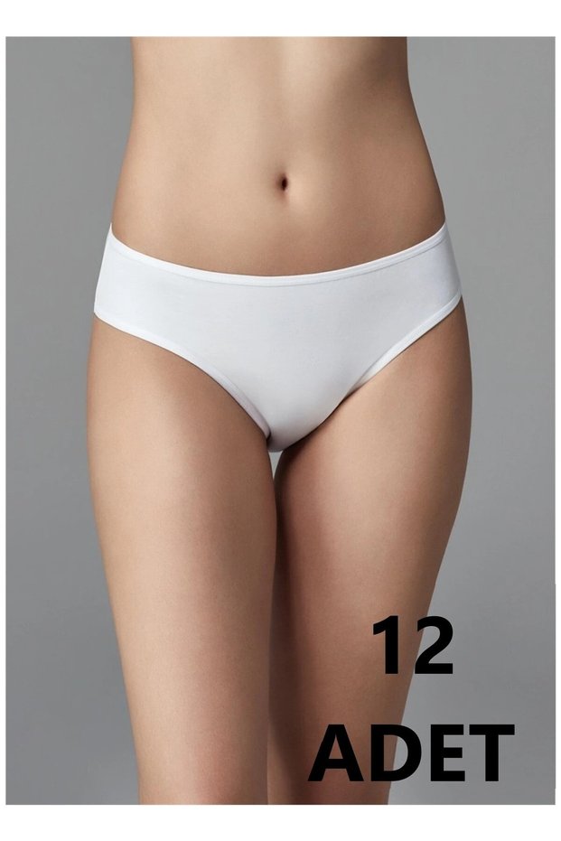 Women's White Bikini Panties 12 L