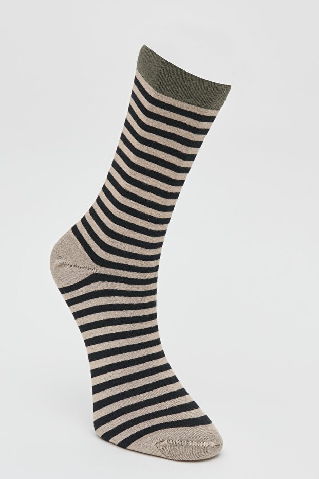 Men's Brown-black Single Bamboo Socks