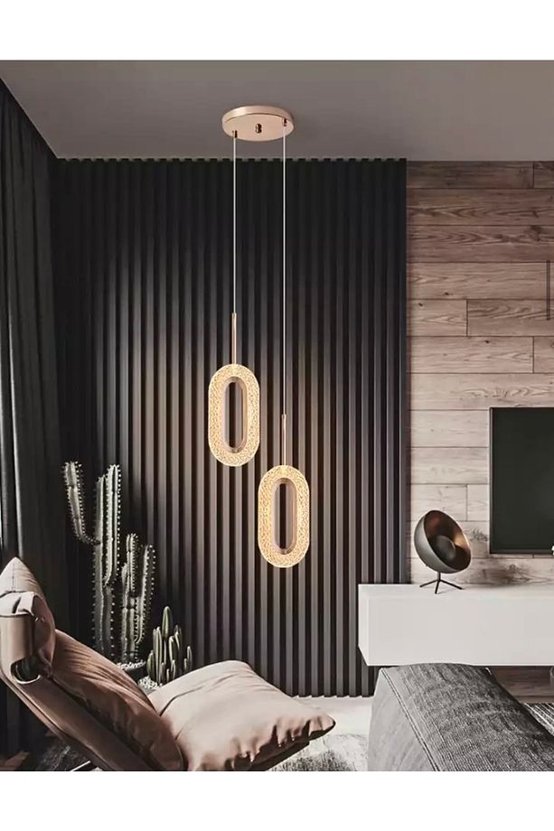 Luxury Crystal Sarkıt Led Avize Ithal 1. Sınıf Üretim Ikili Sarkıt Ledli Avize - 1