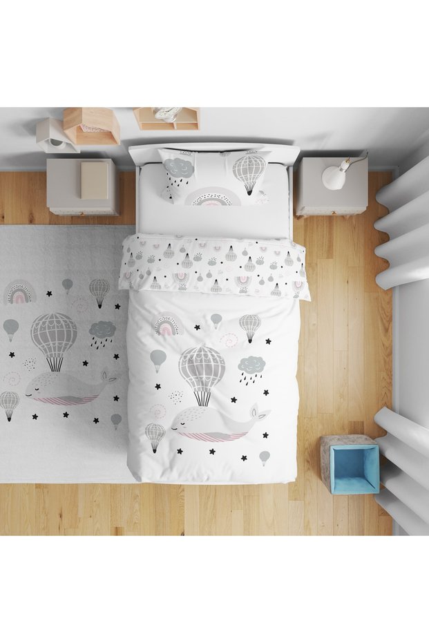 Children's Room Digital Printed Single Duvet Cover Set Without Sheets 160X220Cm with Rainbow Figure