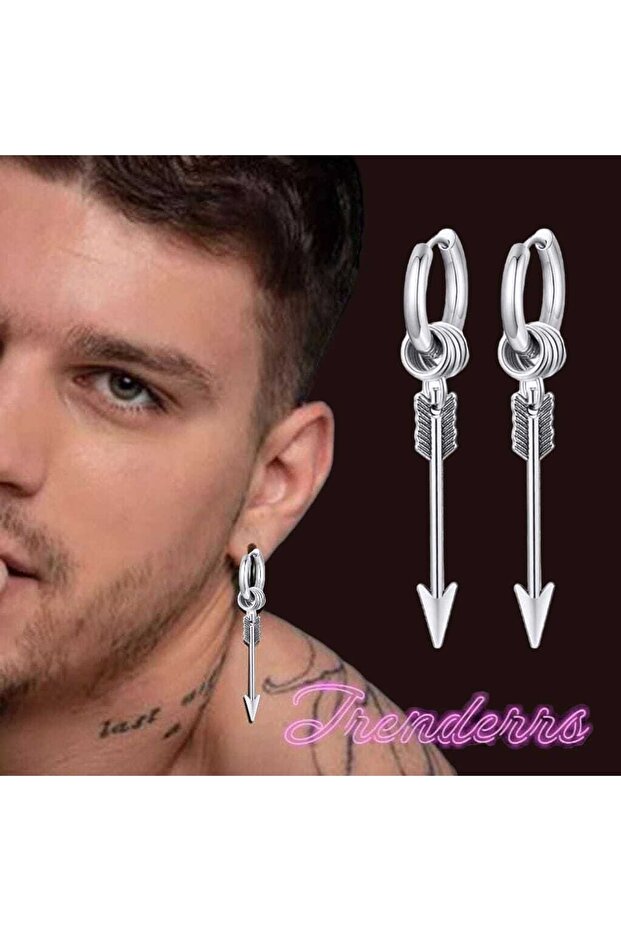Unisex Hypoallergenic Gothic Punk Stainless Two Piece Steel Earrings