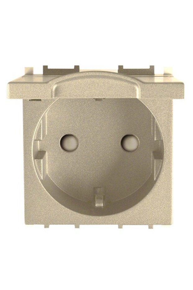 Viko Thea Modular Gold 2m Covered Grounded Socket Mechanism + Button/Cover