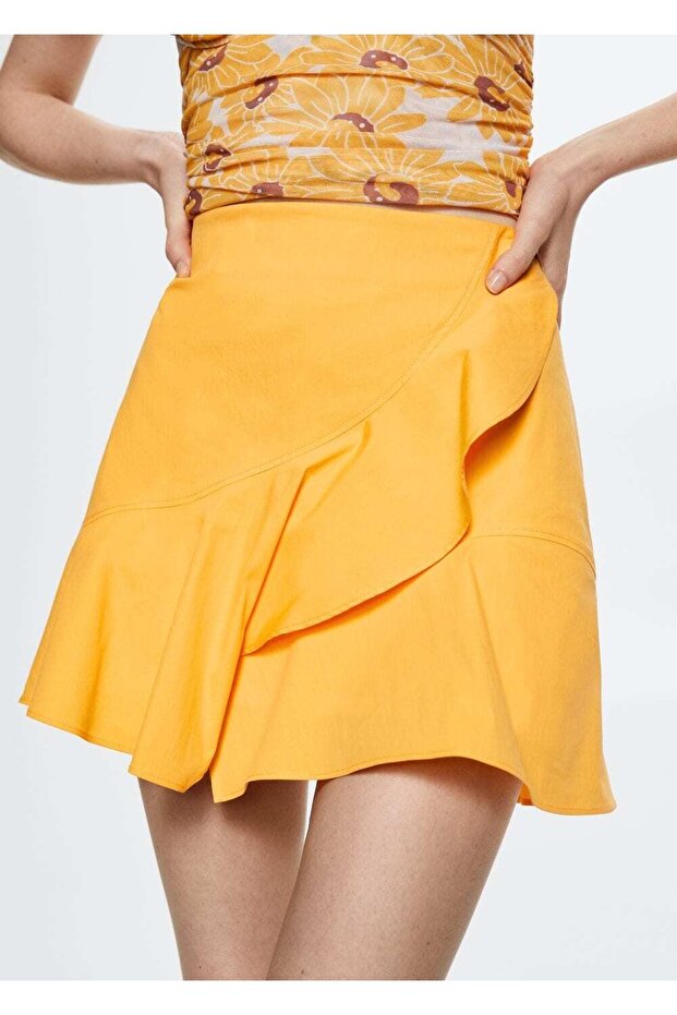 Volanlı Pamuklu Etek - 1