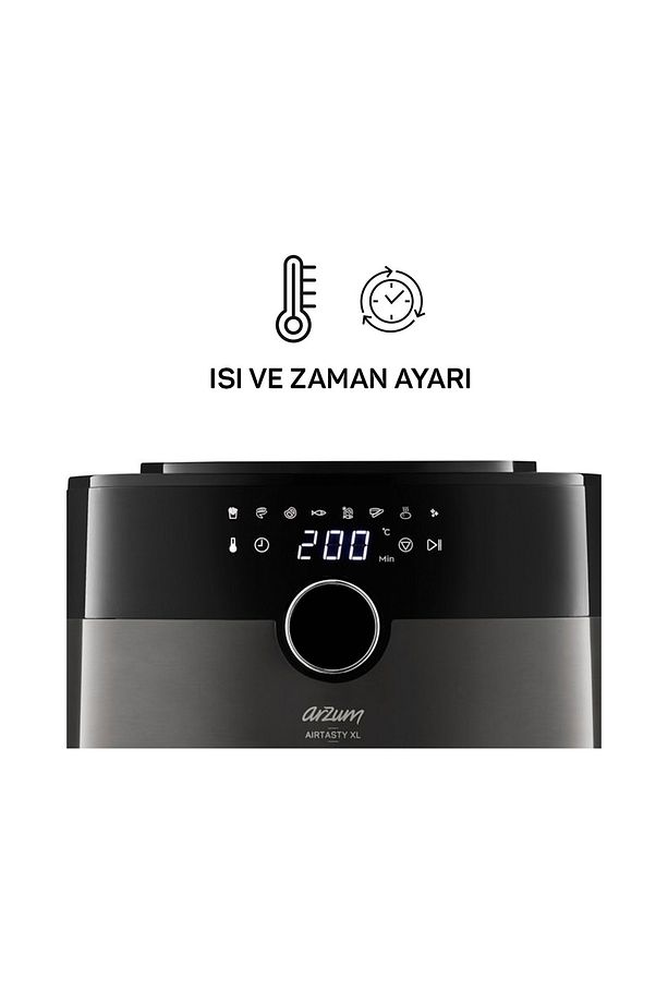 6 Litre Kapasiteli XL Fryer Sıcak Hava Fritözü Bakır 1750 W Porselen Kupa Bardak Hediyeli - 7