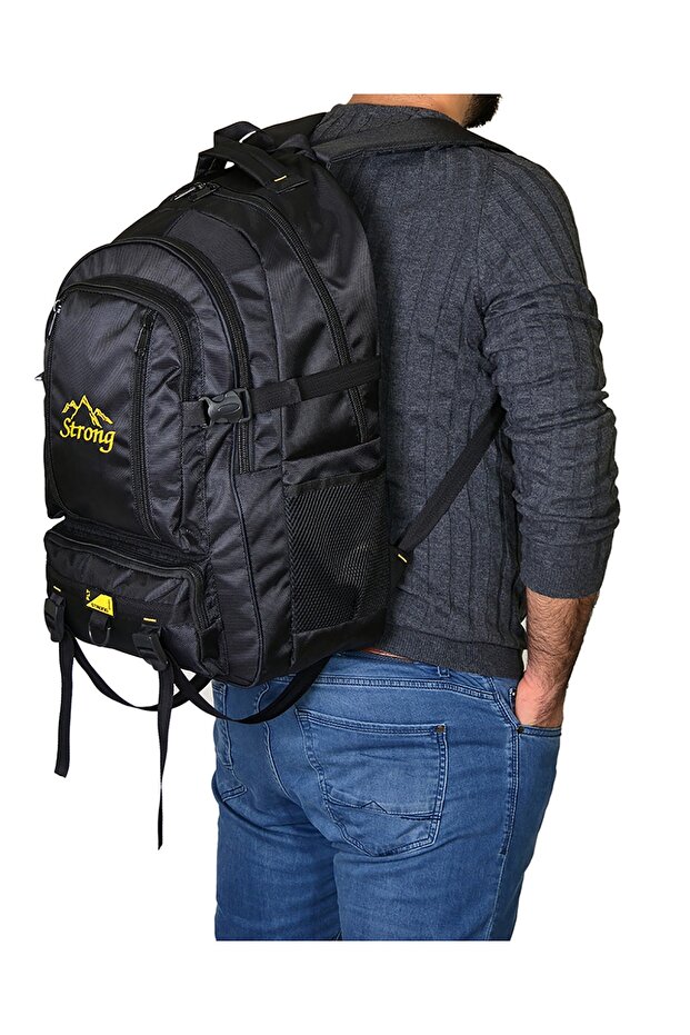St-03 Mountaineer Waterproof Multi-Eye Camping Bag Travel Mountaineer Bag Backpack Black