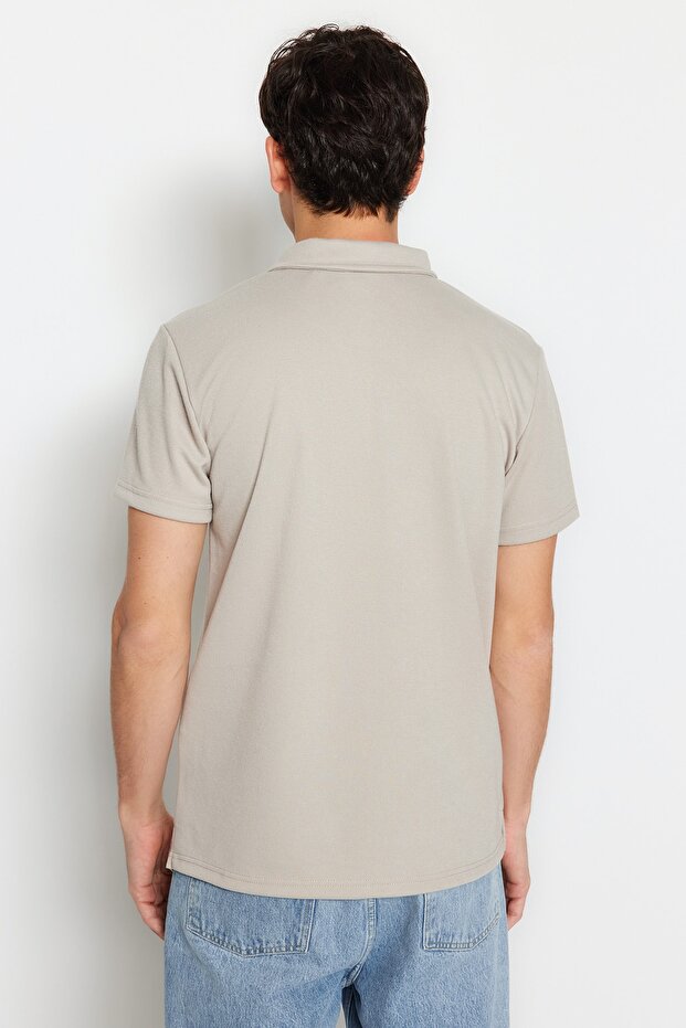 Koszulka polo z nadrukiem Premium Stone Regular/Normal Cut Pique z zamkiem błyskawicznym TMNSS23PO00019 - 6