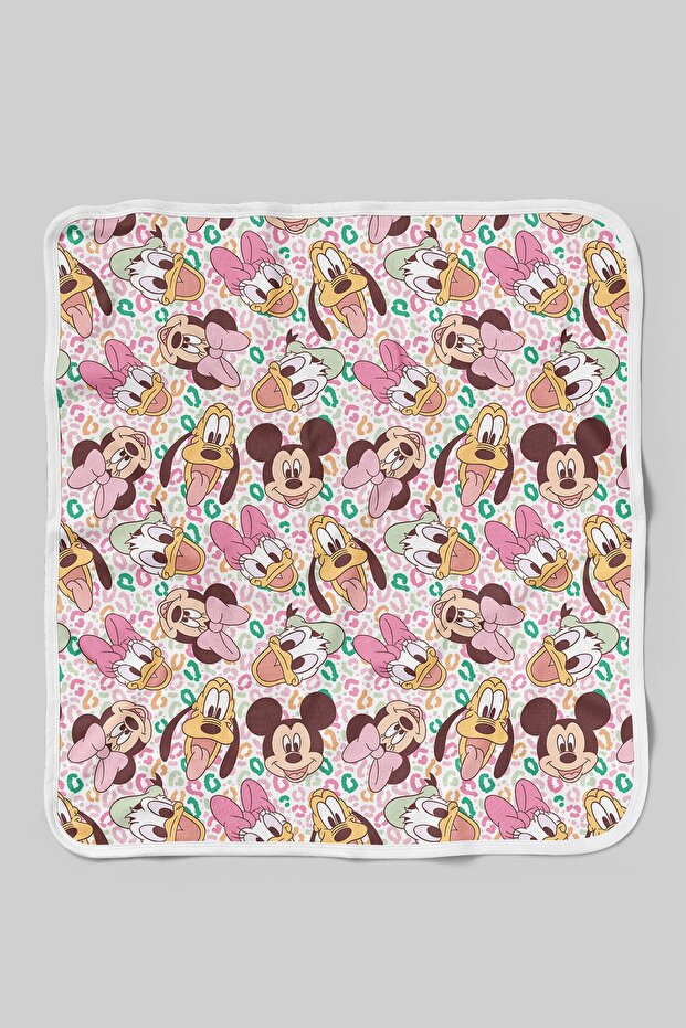 Organic Double Face Printed Baby Blanket - Cartoon Series - Minnie And Friends Pattern