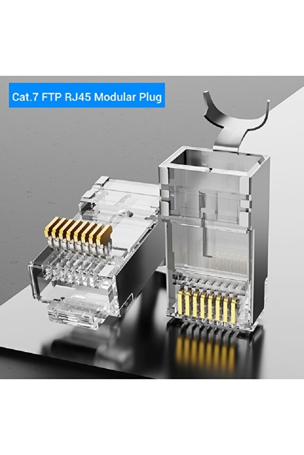 100 Pieces - Cat7 Rj45 Jack Internet Patch Cable End Connector Jack (100 Pieces)