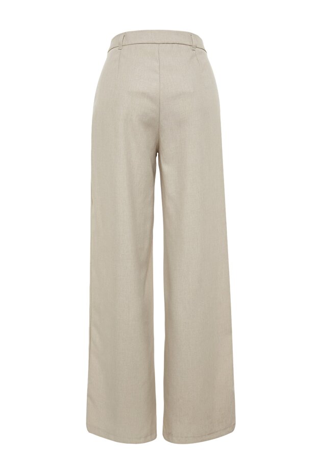 Vizon Wide Leg/Geniş Paça Pilili Dokuma Pantolon TWOAW22PL0475 - 7