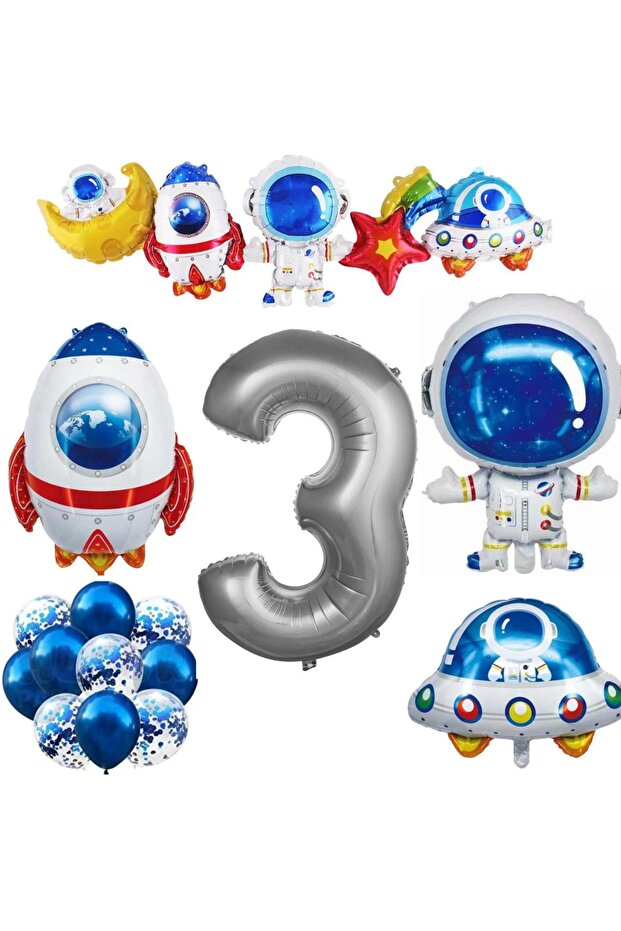 Space Foil Balloons Age Number Balloon Birthday Space Themed Concept