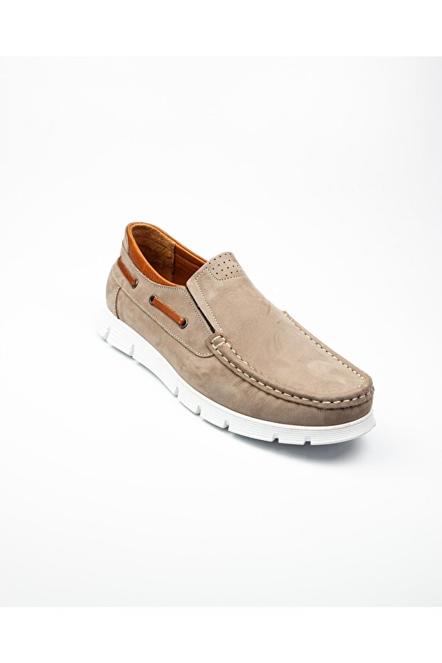 1076 Moccasin Sand Nubuck Leather Men's Casual Shoes