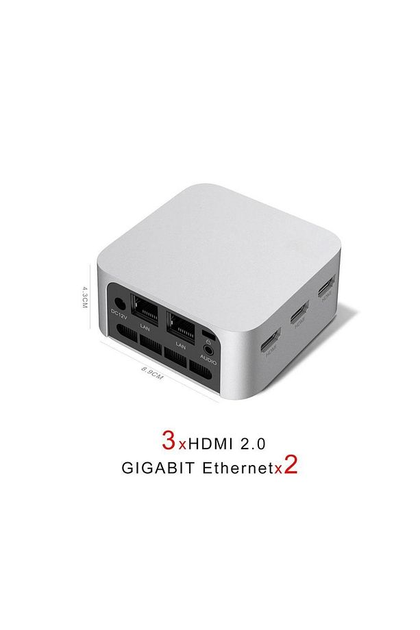 Silverport Intel Celeron N100 Cpu 8gb Ram 128gb W11 Pro 2xlan 3xhdmı 2.0 Wifi 6 Mini Pc - 2