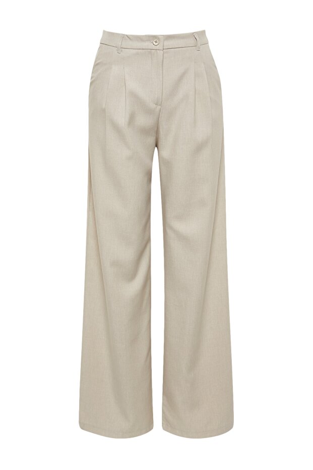 Vizon Wide Leg/Geniş Paça Pilili Dokuma Pantolon TWOAW22PL0475 - 5