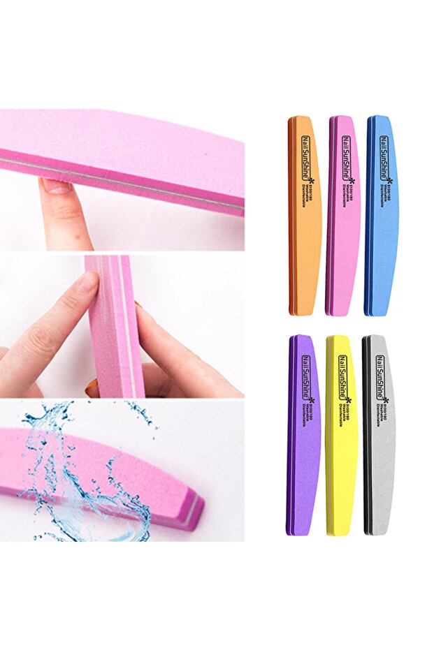 مجموعة 5 قطع من Nailsunshine Buff قابلة للغسل عالية المرونة، مجموعة عازلة للأظافر نصف قمر 5 قطع
