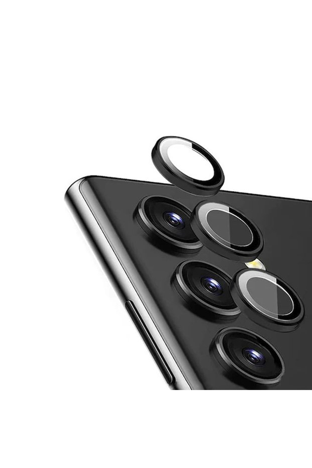 واقي عدسة الكاميرا متوافق مع هاتف Galaxy S23، حماية عدسة الكاميرا باللون الأسود