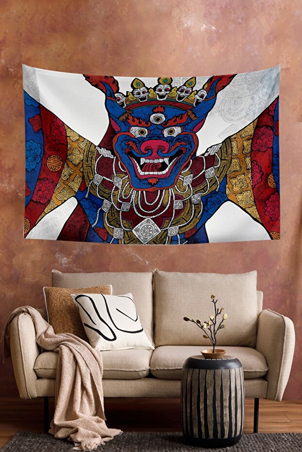 Tibetan Ethnic Pattern Buddhist Thangka And Mandala Bohemian Wall Cloth Carpet 140x100 Cm-70x100 Cm