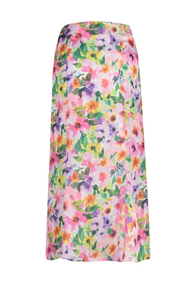Çok Renkli Çiçek Desenli Maxi Boy Dokuma Etek TWOSS23ET00124 - 8