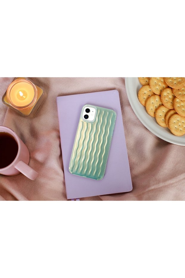 Wave View Holographic Rainbow Case Wave Cover Compatible with iPhone 14 Plus