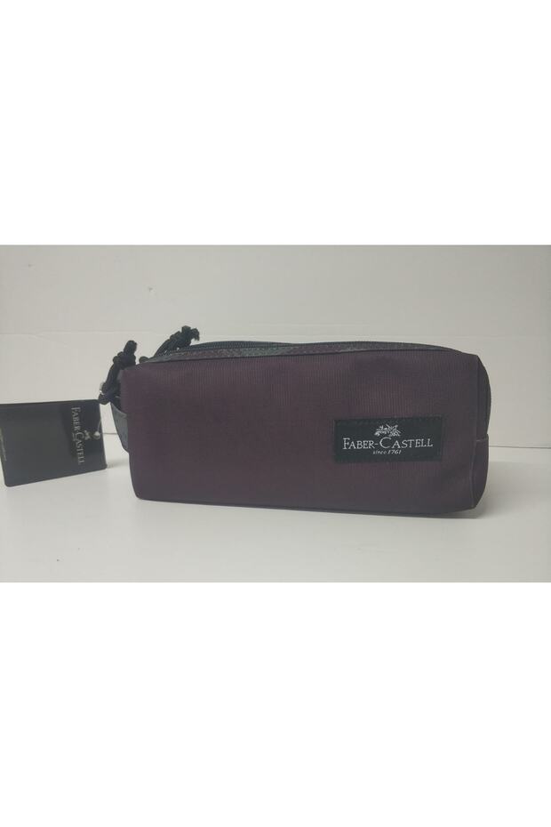 Faber Pencil Bag Round 1 Double Compartments Dark Claret Red