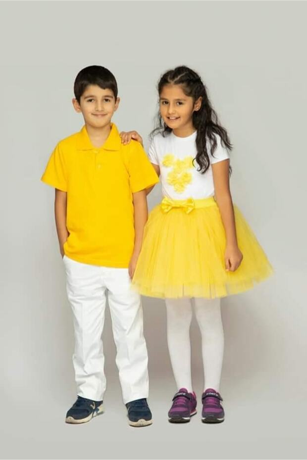 Show Clothes Couple Set April 23 Yellow Set Girl Boy Combination Double