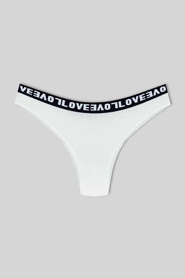 White Love Elastic Brazilian Women's Panties