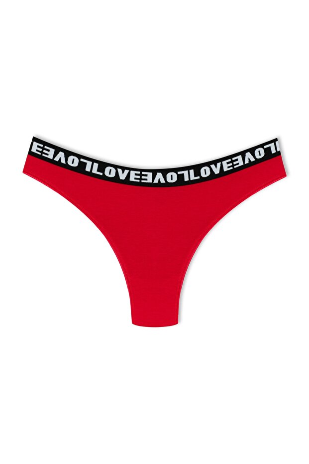 Red Love Elastic Brazilian Women's Panties
