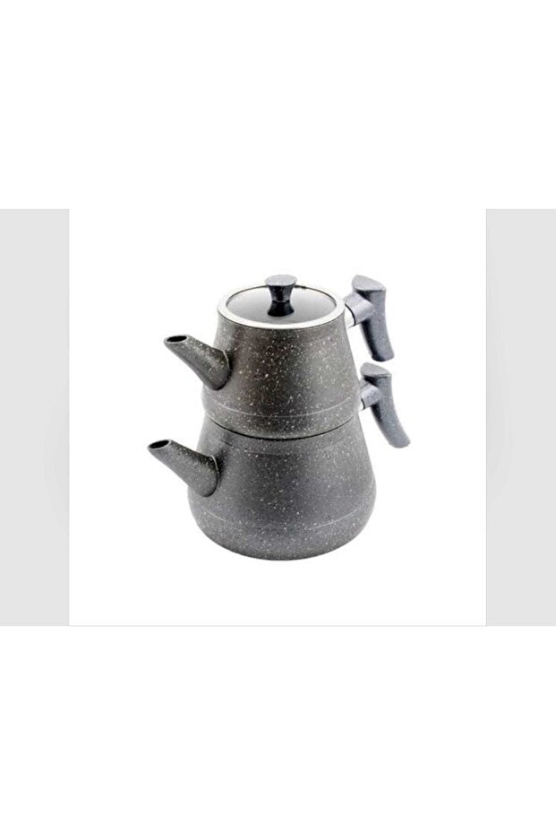 Gray Bakelite Handle Granite Teapot - 1