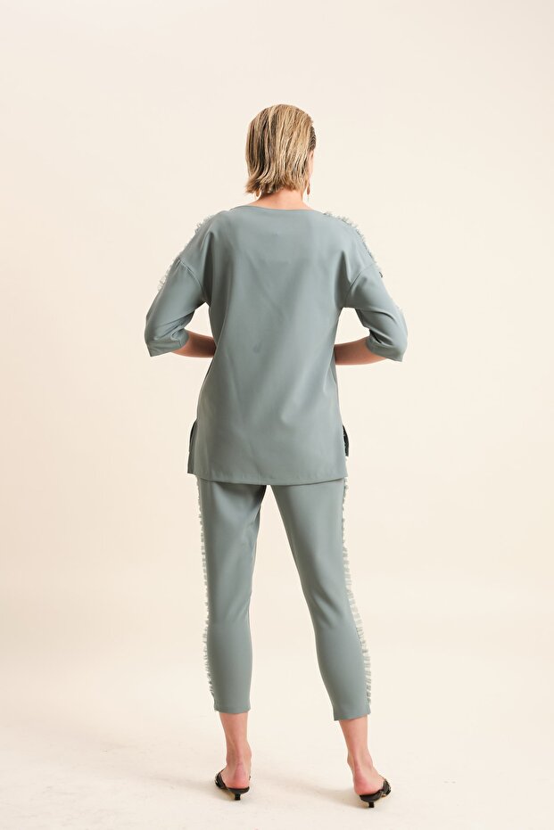 Fırfır Şeritli Bluz - 5