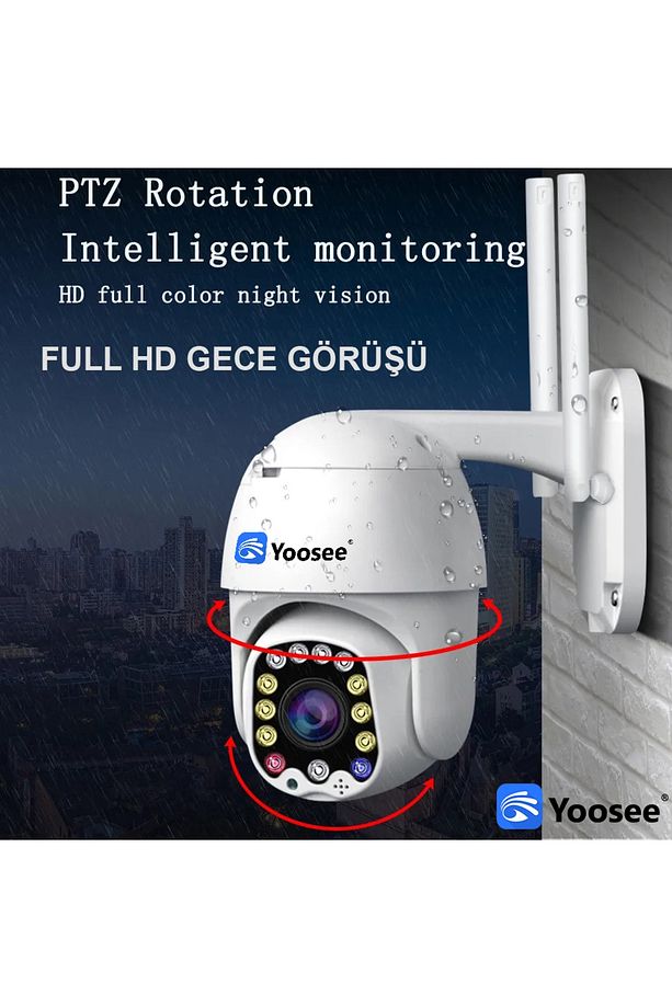 Wifi Ip Kamera 360+çift Anten+1080p Speed Dome Ptz 2mp 4x Zoom - 5