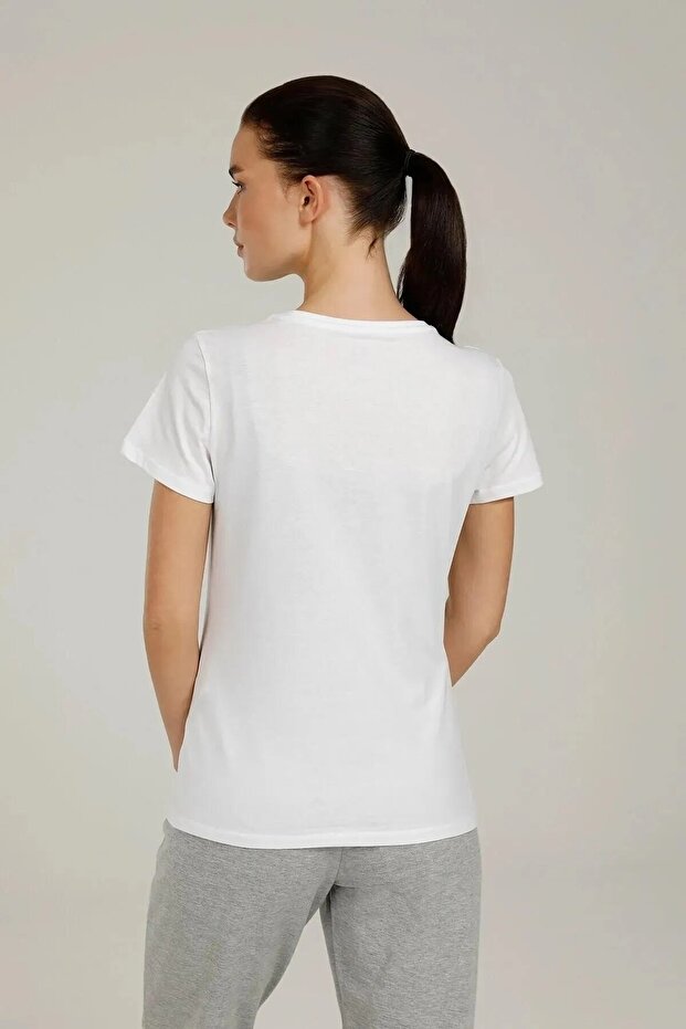 Basıc C Neck Дамска тениска - 2